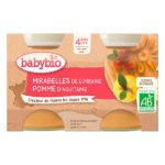 BABYBIO MAROC - PETIT POT MIRABELLE POMME DIVERSIFICATION ALIMENTAIRE. IDEE CADEAU BEBE. GOUTER. Livraison gratuite et partout au Maroc. Magasin BIO POUR BEBES. FRAIS DE PORT GRATUITS