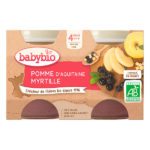 BABYBIO MAROC - PETIT POT MYRTILLE POMME DIVERSIFICATION ALIMENTAIRE. IDEE CADEAU BEBE. GOUTER. Livraison gratuite et partout au Maroc. Magasin BIO POUR BEBES. FRAIS DE PORT GRATUITS
