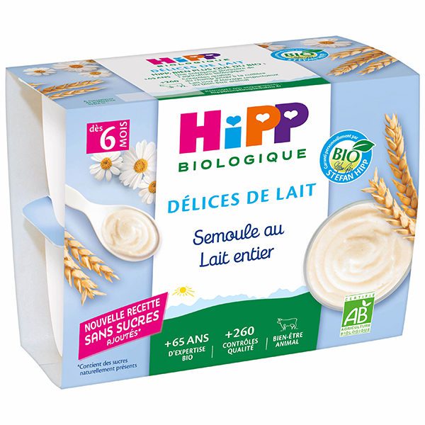 HIPP MAROC- SEMOULE AU LAIT VANILLE 4X100G DIVERSIFICATION ALIMENTAIRE. IDEE CADEAU BEBE. NAISSANCE. Livraison gratuite et partout au Maroc. Magasin BIO POUR BEBES. FRAIS DE PORT GRATUITS