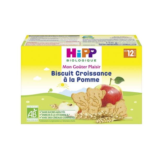 hipp-biscuits-croissance-pomme SANS SUCES AJOUTES DIVERSIFICATION ALIMENTAIRE. IDEE CADEAU BEBE. GOUTER. Livraison gratuite et partout au Maroc. Magasin BIO POUR BEBES. FRAIS DE PORT GRATUITS