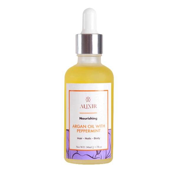 alixir maroc huile d'argan menthe poivrée bio pour les soins de visage corps et cheveux ou massage produit au maroc disponible au magasin bio pour bébés ou en livraison partout au maroc