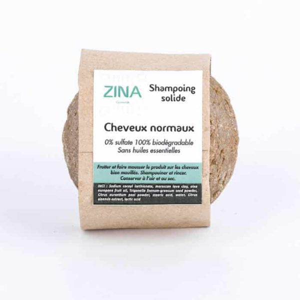 Le shampoing solide Zina pour cheveux normaux est fait à la main au Maroc avec des ingrédients d’origine naturelle, sans sulfates et sans silicones. Grâce à sa formule douce et protectrice, vos cheveux seront forts et doux. magasin bio pour bébés casablanca maroc