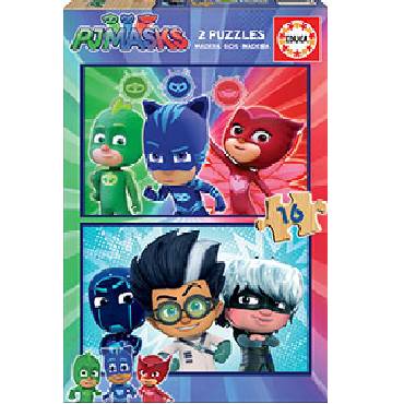 Set 2 Puzzles 16 Pieces Pjmask Idee Cadeau Des 3 Ans Bio Pour Bebes