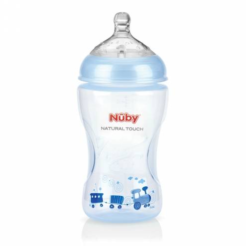 Les biberons Nuby Natural Touch ont été conçus pour combiner au mieux l’allaitement au sein et au biberon. disponible au magasin bio pour bébés à casablanca ou en livraison partout au maroc bleu