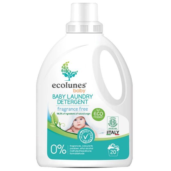 La lessive bébé hypoallergénique Ecolunes a été élaborée tout spécialement pour respecter la peau fragile des Bébés. Cette lessive écologique est sans enzymes, spécialement efficace sur les tâches courantes de votre bébé. disponible au magasin BIO POUR BEBES à Casablanca ou en livraison partout au Maroc