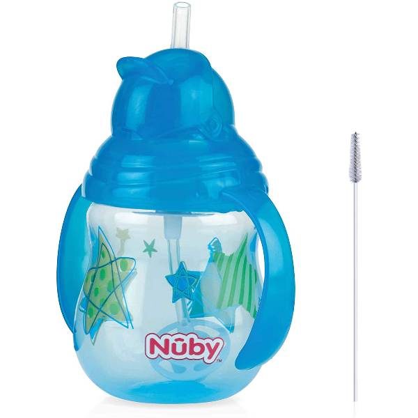 GOBELET ANTI GOUTTE AVEC ANSES/PAILLE NUBY disponible au magasin bio pour bébés à casablanca ou en livraison partout au maroc