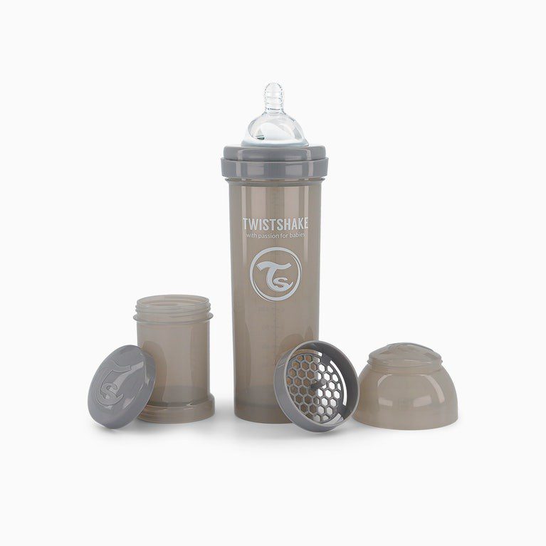 TWISTSHAKE - BIBERON ANTI COLIQUE 330ML DES 4 MOIS GRIS - Bio Pour Bébés