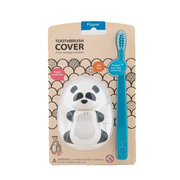 Brosse à dent Flipper avec couvercle pour bébés disponible au magasin bio pour bébés à casablanca ou au magasin bio pour bébés à casablanca ou en livraison partout au maroc PANDA