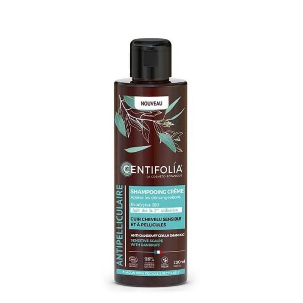 Le shampoing crème antipelliculaire Centifolia est adapté à tous types de cheveux et particulièrement aux cuirs chevelus sensibles et à pellicules. disponible au maasin bio pour bébés à casablanca ou en livraison partout au maroc