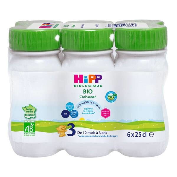 La dernière génération de lait HiPP 3 Croissance BIO contient des ingrédients biologiques soigneusement sélectionnés disponible au magasin bio pour bébés à casablanca ou en livraison partout au maroc