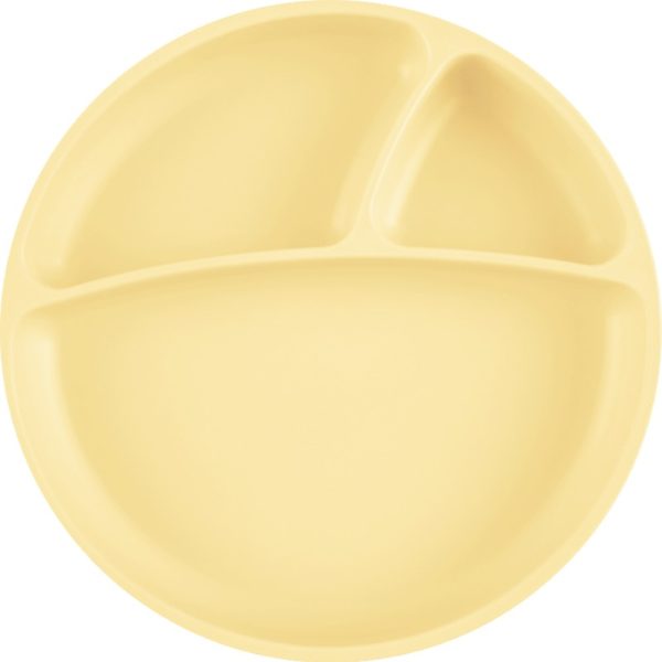 Assiette multi-compartiments Minikoioi en silicone pour bébés dès 6 mois et toute l’enfance. Sa base à ventouse la gardera bien accrochée à la table. Disponible au Maroc chez MESAYOU. De marque MINIKOIOI qui est une marque d'accessoires pour bébé en silicone sans BPA et de très bonne qualité