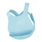 Bavoir avec système d'attache au dos de marque Minikoioi en silicone pour bébés dès 6 mois et toute l’enfance. Souple et facilement transportable