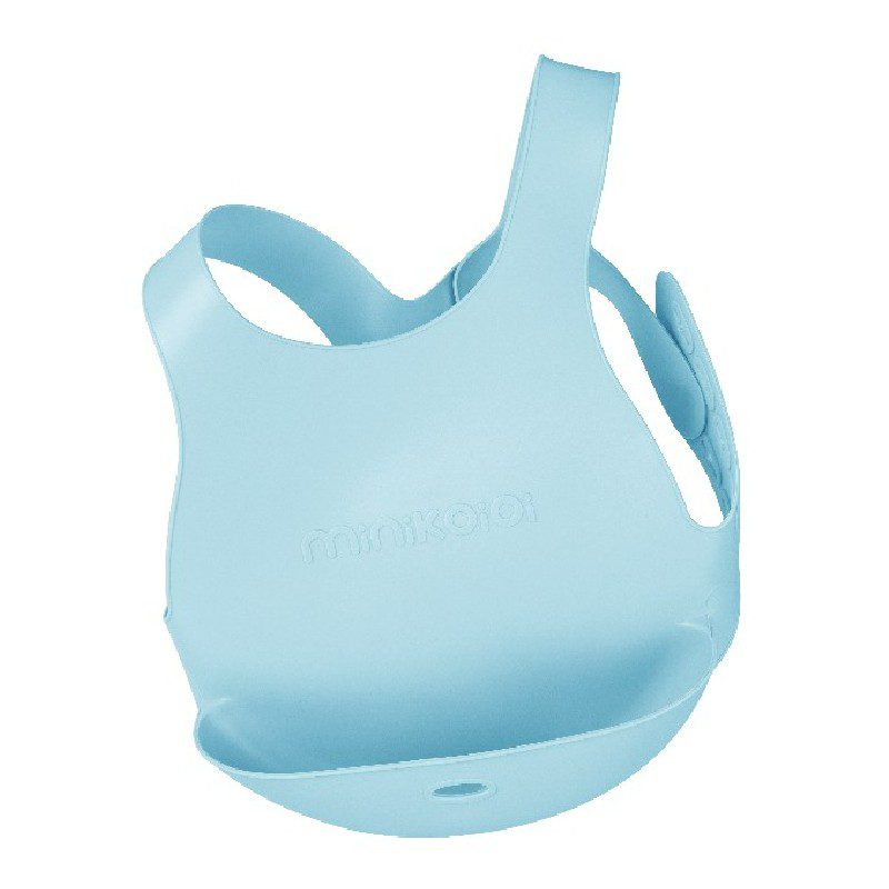 Bavoir bébé Silicone souple bébé Bleu