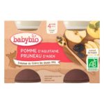 BABYBIO MAROC - PETIT POT PRUNEAU POMME DIVERSIFICATION ALIMENTAIRE. IDEE CADEAU BEBE. GOUTER. Livraison gratuite et partout au Maroc. Magasin BIO POUR BEBES. FRAIS DE PORT GRATUITS