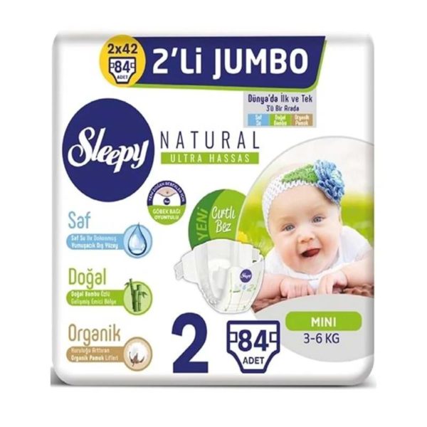 SLEEPY NATURAL COUCHE CULOTTE BIO PINGO MAROC T4 7 A 18 KGS HYPOALLERGENIQUE BIO disponible en agasin bio pour bébés à casablanca et en livraison gratuite partout au maroc