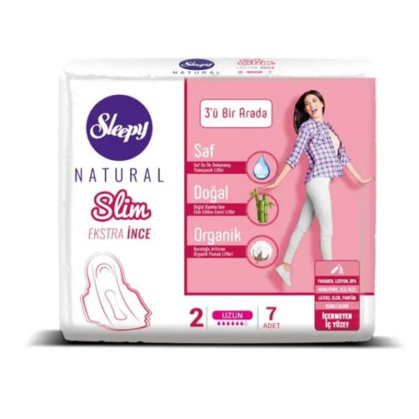 Serviettes hygiéniques SLEEPY NATURAL hypoallergéniques sans paraben, sans parfum et sans lotion maroc chez bio pour bébés hygiène de la femme