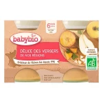 BABYBIO MAROC - PETIT POT PRUNEAU POMME DIVERSIFICATION ALIMENTAIRE. IDEE CADEAU BEBE. GOUTER. Livraison gratuite et partout au Maroc. Magasin BIO POUR BEBES. FRAIS DE PORT GRATUITS DELICES DES VERGERS