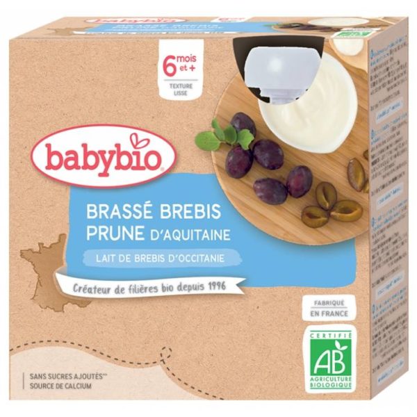BABYBIO - GOURDE BRASSE BREBIS PRUNE à partir de 6 mois. Livraison gratuite et partout au Maroc. Magasin BIO POUR BEBES Casablanca
