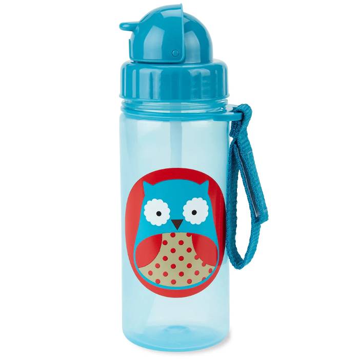 SKIP HOP - GOURDE A PAILLE 390ML SANS BPA 12M+ - HIBOU - Bio Pour Bébés