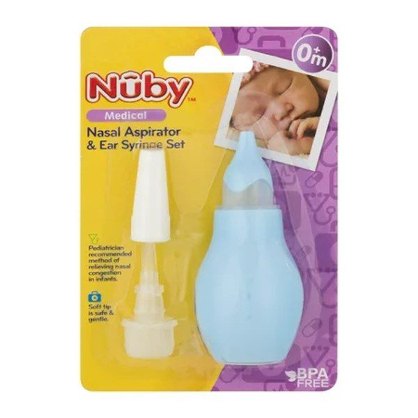 Découvrez ce mouche-bébé manuel de la marque Nuby. C'est l'accessoire indispensable pour la santé d'un nouveau-né. L'aspirateur nasal vous aidera à éliminer en douceur les congestions nasales de votre petit bout. Grâce à son capuchon et à sa boîte de rangement, vous pourrez facilement ranger le mouche-bébé dans votre sac à langer ou dans votre valise pour l'emmener partout avec vous. - Muni de 4 filtres lavables - Capuchon et boîte de rangement - Élimine les congestions nasales En utilisant une aspiration douce il est facile de retirer les congestions nasales en toute sécurité. Très pratique, le mouche-bébé est équipé de 4 filtres lavables, ce qui vous permettra d'en avoir toujours un de propres. L'aspirateur nasal est fourni avec un capuchon et une boîte de rangement, ce qui facilitera son transport disponible au magasin bio pour bébés à casablanca ou livraison partout au Maroc