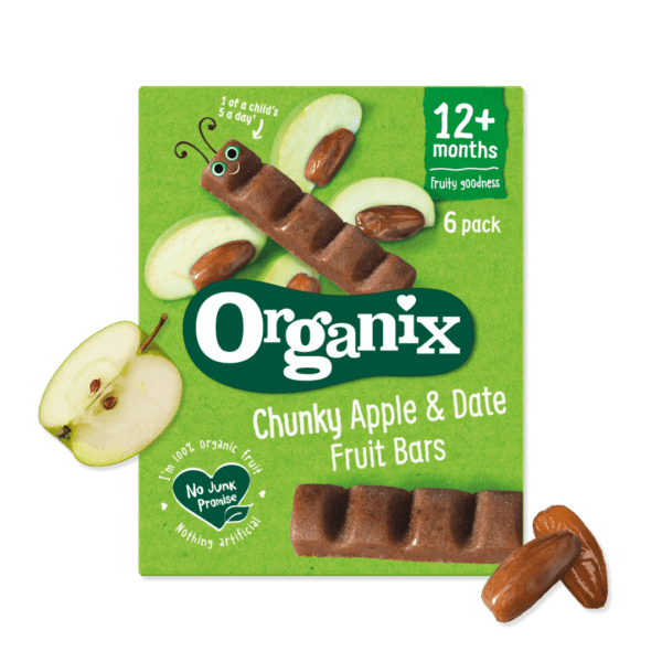 Barre ORGANIX BIOLOGIQUE Pommes Dattes. Ingrédients issus de l'agriculture biologique. disponible au magasin bio pour bébés à casablanca ou en livraison partout au maroc. Idéal pour la diversification alimentaire à partir de 12 mois