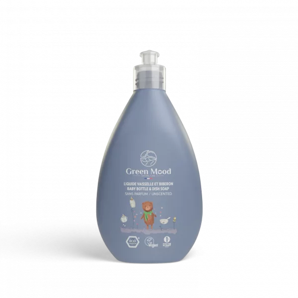 Le Green Mood Liquide Vaisselle et Biberon 500ml est une solution de nettoyage douce et efficace, formulée spécialement pour le linge et les ustensiles des nourrissons. Sans parfum, hypoallergénique, il respecte la peau délicate de votre bébé tout en garantissant une propreté irréprochable. Conçu à base d’ingrédients d’origine naturelle, ce liquide vaisselle est idéal pour laver les biberons, tétines, assiettes, cuillères, et autres accessoires d’alimentation. en vente chez bio pour bébés au maroc livraison casablanca